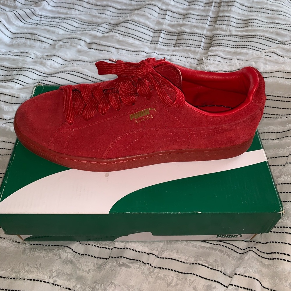 Red Suede Puma Sneakers